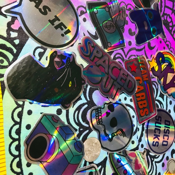 Spaced Out Metallic Prismatic Reflective Single Decor Sticker - Picture 8 of 9